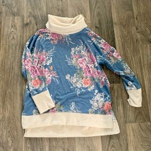 NWOT Floral Cowl Neck Tunic
